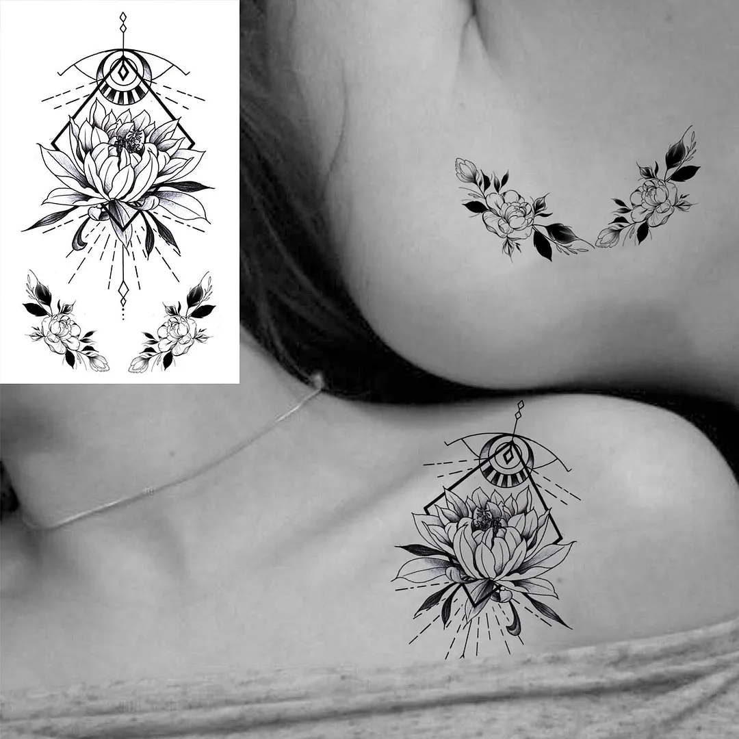 3D Realistic Wings Letters Temporary Tattoos For Women Men Quotes Thorns Dragon Fake Tattoo Fashion Waterproof Tatoos Sticker