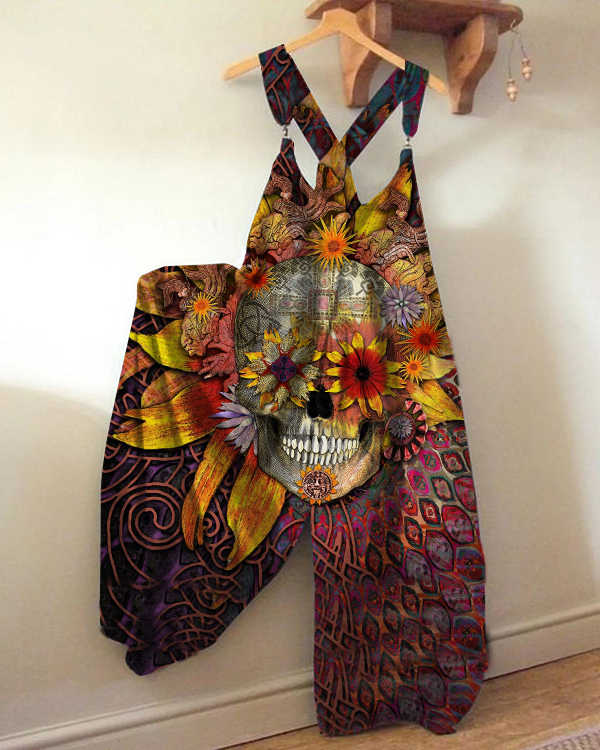 Women's Floral Skull Print Jumpsuit