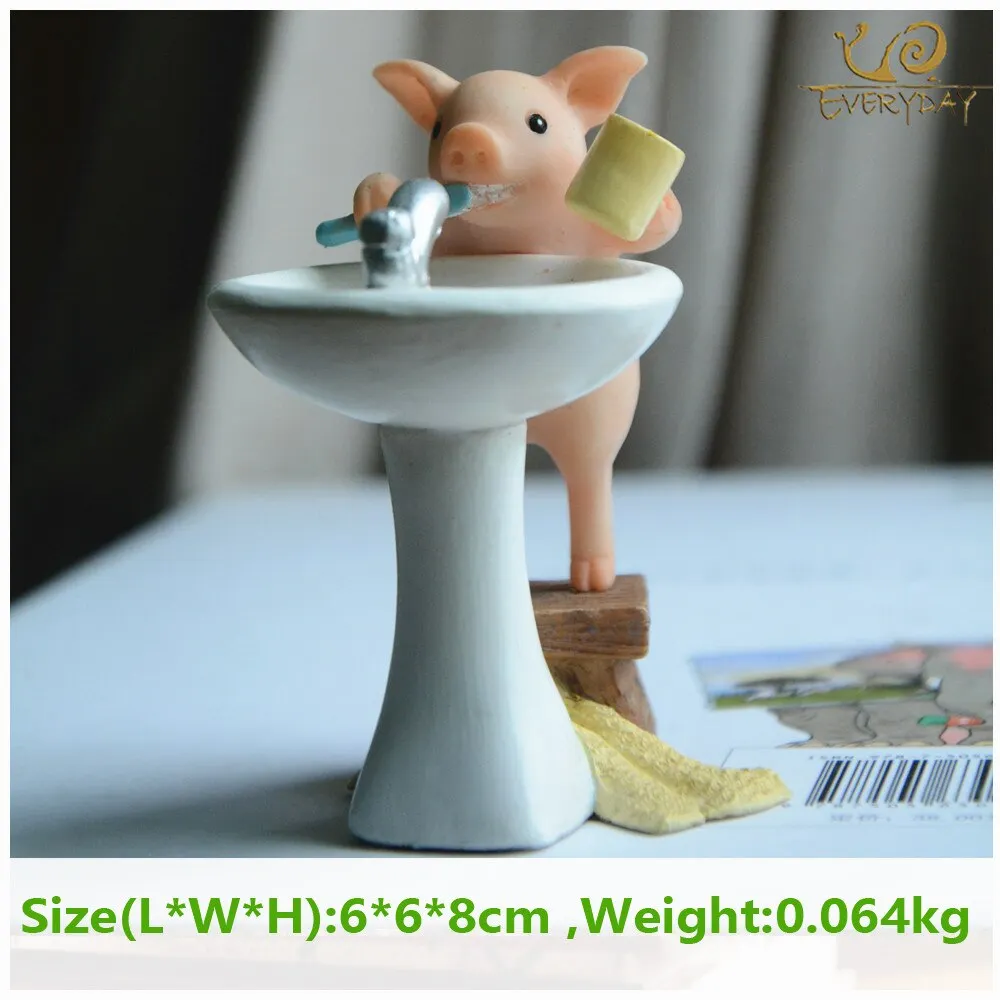Everyday Collection Cute Pig Animal Figurine Flower Pot Fairy Garden Ornaments Bonsai Home Decoration Gifts For Children