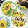 6Pcs/set Diamond Painting Flower Coaster Cup Cushion Home Decor