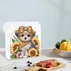 Acrylic Napkin Holder Diamond Painting Kit for Home Table Decor(Sunflower Puppy)