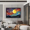 Stained Glass Moon Starry Sky-Full Embroidery 3 Strands 11CT Stamped Cross Stitch-60*40CM-Large Size