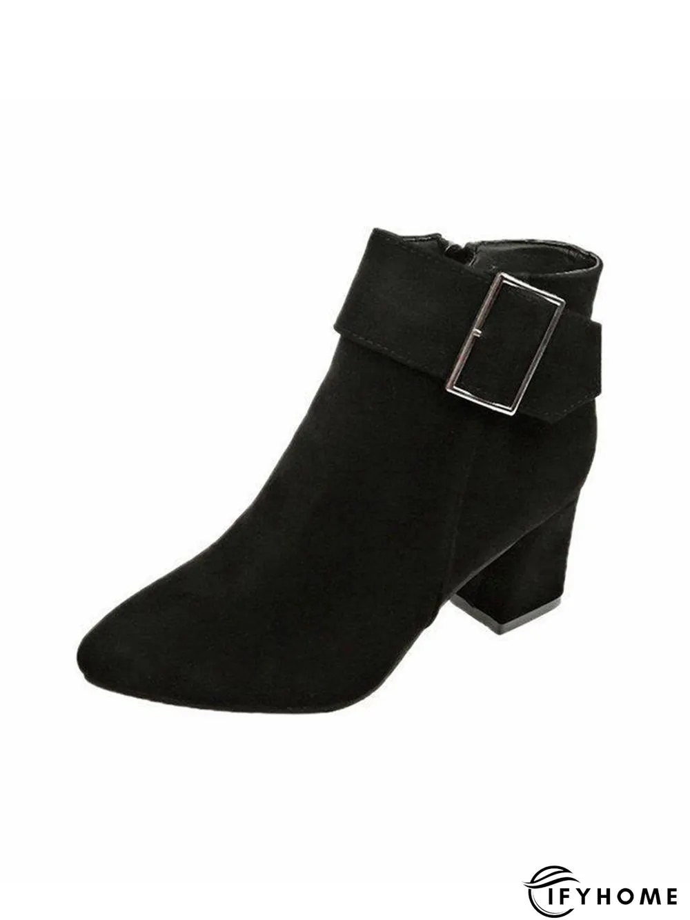 Belt Buckle Chunky Heel Pointed Toe Booties | IFYHOME