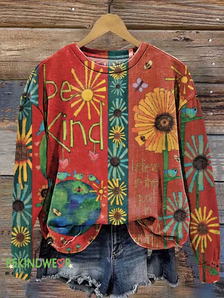Be Kind Floral Sweashirt Multicolor / S