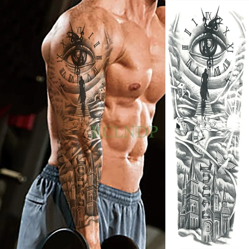 Waterproof Temporary Tattoo Sticker dragon Chinese style full arm fake tatto flash tatoo big size sleeve tato for men women