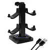 RGB Game Controller Holder Gaming Headphones Stand for Switch PS Xbox Gamepad