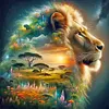 (US Local)Paint By Numbers Kit On Canvas DIY Oil Art Silhouette Lion Picture Decor40x40cm