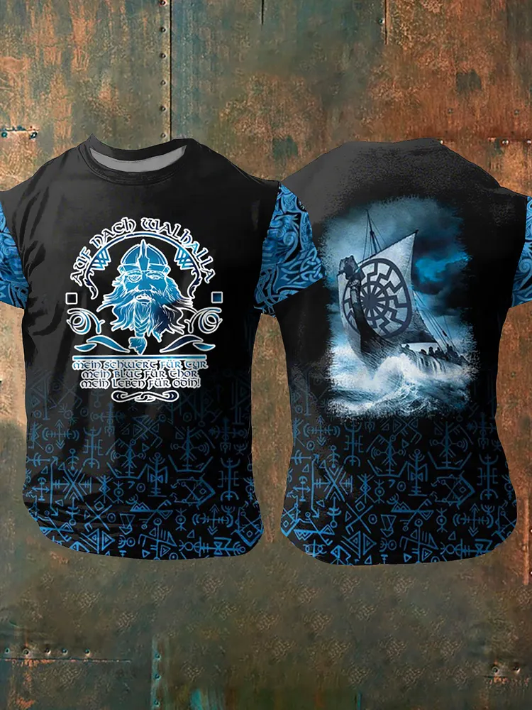 Herren Viking bedrucktes Kurzarm-T-Shirt