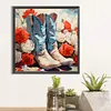 Diamond Painting -DIY Round Drill Flower Cowboy Boots(40x40cm)