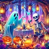 Diamond Painting-DIY Full Round Drill Halloween Skull(40*40 CM)
