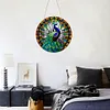 5D Diamond Painting Double Sided Effect  Stained Glass Panel Decorative Home Garden Decoration Hanging Kit(Pecock)