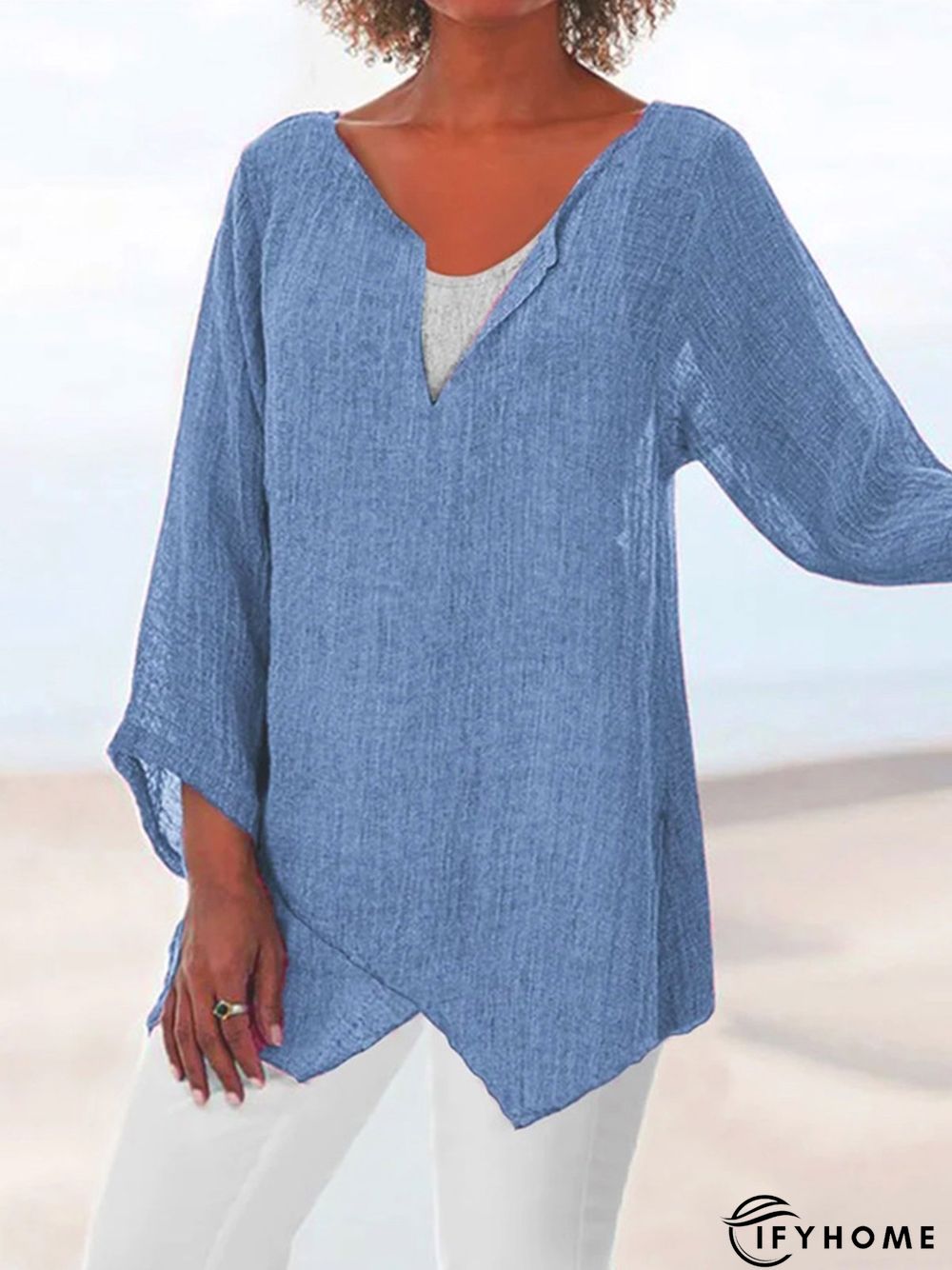 Loose Linen Women Summer Blouse | IFYHOME