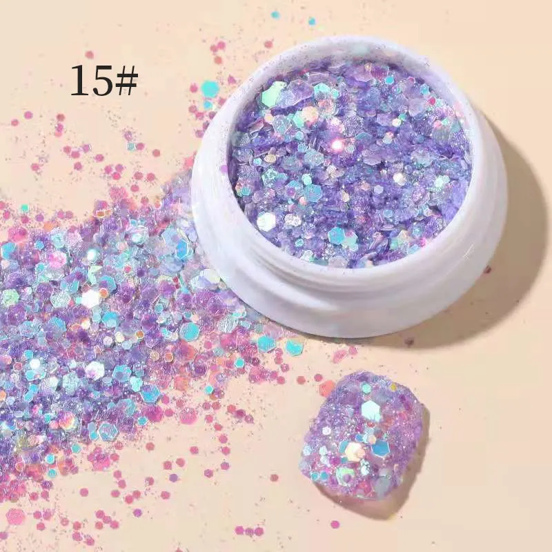 Iridescent 3D Ultrathin Sequins Nail Glitter Flakes Slices Purple White Sparkly DIY Tips Dazzling Paillette Nail Art Decorations