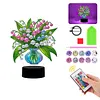 Acrylic Double Sided Butterfly Vase Diamond Painting LED Night Light Kit
