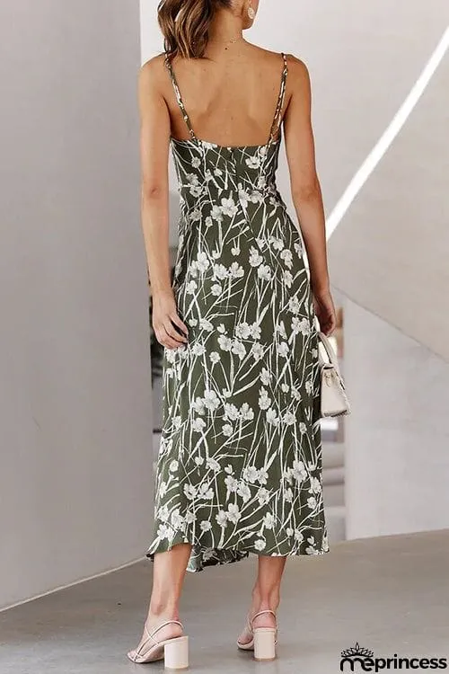 Pleated Bust SlitSlip Dress