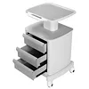 [US Local Warehouse] Medical Cart with 3 Drawers & 4 Wheels & 1 Top Tray Rolling Cart 66 LBS Load Salon Trolley for Hospital Office Bedroom Clinic