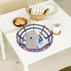 (US Local)Flower Diamond Painting Wooden Serving Tray Decorative Diamond Art Fruit Tray(C)