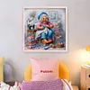 Happy Old Lady - 11CT Stamped Cross Stitch - 45*45cm