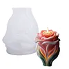 3D Rose Flower Mould Silicone Wave Spiral Candle Mould Reusable Easy To Demold for Wedding Valentine Day DIY Home Decor Gift (Style B)