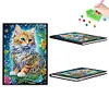 (US Local)50-Page A5 Cat Diamond Painting Notebook for Adult Holiday Birthday Gift