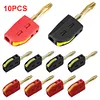10Pcs 4mm Self-Locking Banana Plug Solder-Free 32A Gold-Plated Banana Connector