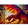 >SALE<Full Embroidery Cotton Thread 11CT Print Stain Glass Dragon Cross Stitch 60x45cm