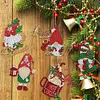 (US Local)12pcs Christmas Gnome Diamond Painting Keychains Kit DIY Diamond Art Charms