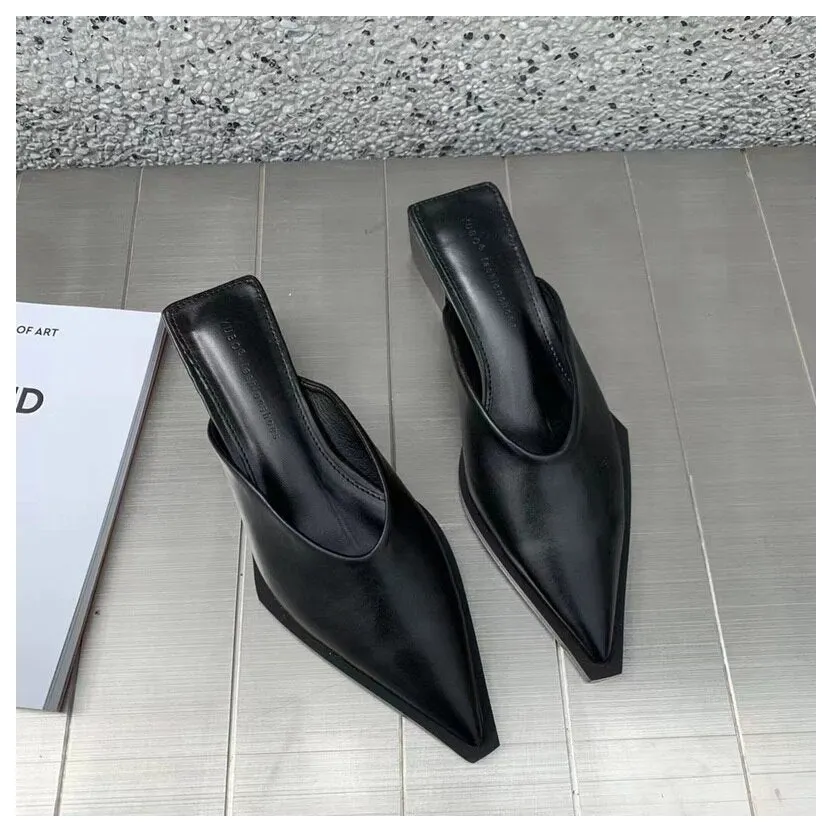 2022 Brand Designer Women Slippers Fashion Leopard Mule Flat Pointed Toe Casual Shoes Slide Low Heel Snake Sandal Big Size 35-41