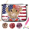 (US Local)Special Shape Highland Yak 5D DIY Diamond Painting Clutch Bag for Women Girls