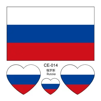 2018 Europe Cup Country Flags Sticker Body Waterproof Temporary Tattoo Flag Of Brazilian,Russian,Spain,Ukraine Face Tattoo