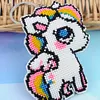Full Bead Embroidery Keychain Unicorn Printed Craft Gifts(7.5x9cm)