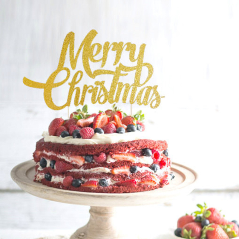 Christmas Party Cake Decorations Unique Paper Toppers Festive Gifts