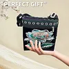 Diamond Painting Iridescent Rose Crossbody Bag Ethnic Style Handbag with Adjustable Strap
