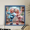 Happy Old Lady - 11CT Stamped Cross Stitch - 45*45cm