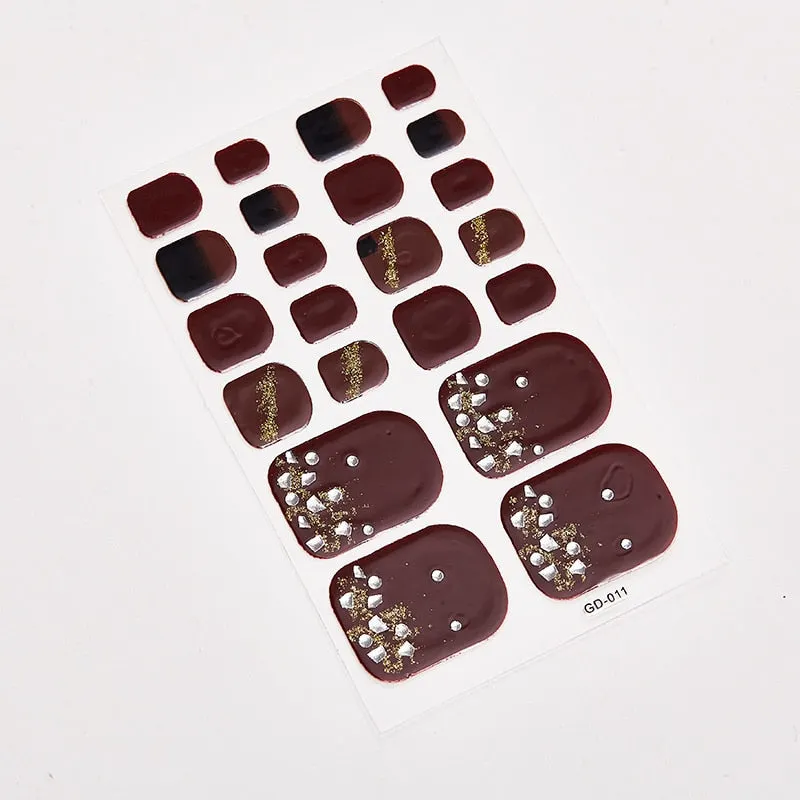 22 Tips/Sheet Shiny Nail Decoration Nail Adhesive Nail Accesoires Nail Art Decoration Nailart Sticker Adesivos Nail Tape