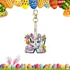 (US Local)PET Double Sided Special Shaped Easter Alphabet DIY Diamond Painting Keychain