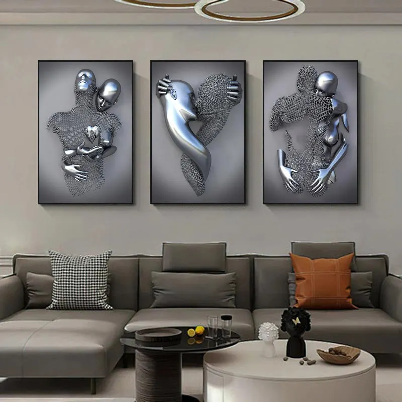 Athvotar Figure Statue Canvas Painting Romantic Abstract Posters Prints Wall Art Pictures Modern Living Room Decorations for Home
