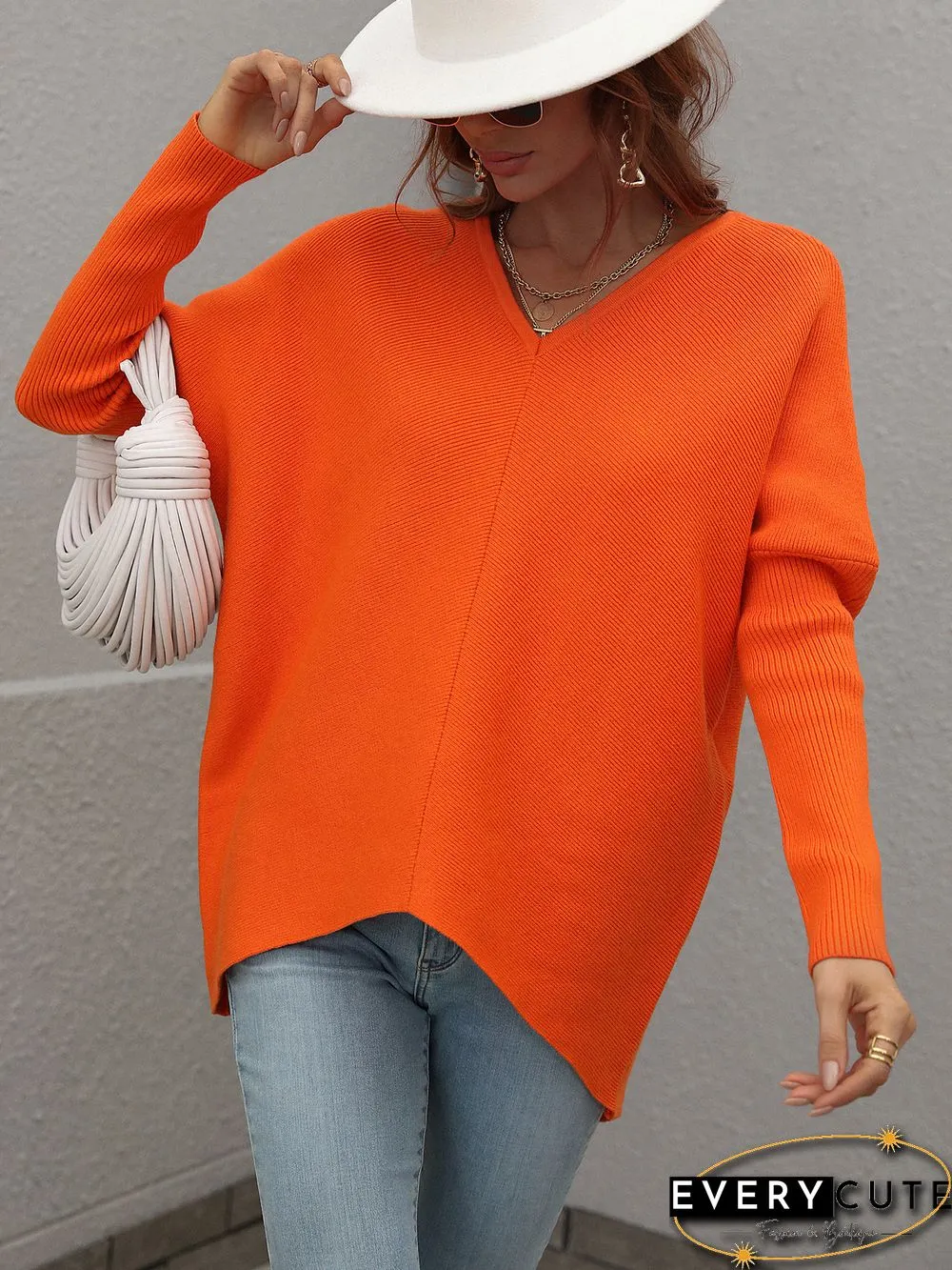 Knit Sweater Pullovers For Women Sweaters Fashion New Solid V Neck Backless Knitwear Tops Long Sweater Women's Full