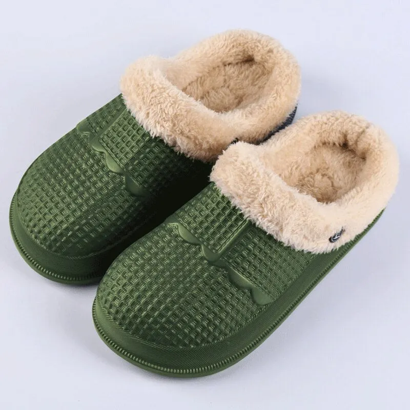 EVA Couple slippers house women Antiskid Waterproof Clogs Slippers Indoor outdoor Warm Cozy Plush Men Winter Slippers