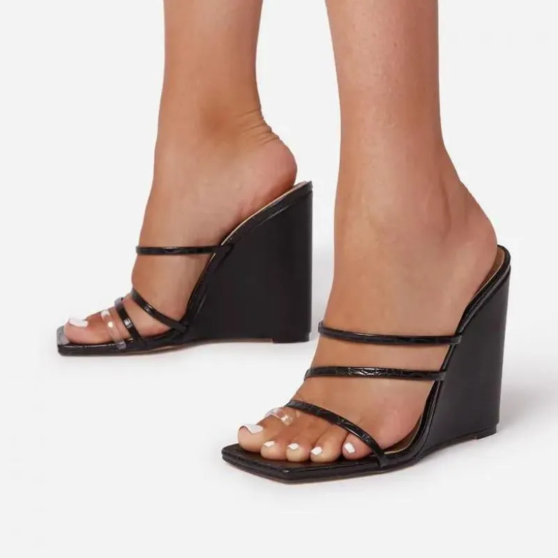 2022 Summer Pumps Sexy Slippers Sandals Shoes Women High Heels Lady Mules Ytmtloy Indoor Wedges Zapatillas De Casa House
