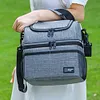 Insulated Lunch Bag Double Deck Lunch Box for Work Camping Hiking Beach Picnic