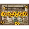 (Multi-Style) Sunflowers Bottles Quotes - 11CT Stamped Cross Stitch