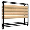 [US Local Warehouse] Fabric Roll Storage Rack with Wheel Large Textile Fabric Display Rack Floor-To-Ceiling Adjustable Hanging Rod Bracket Display Shelf Movable Organizer Holder for Curtain/Wallpaper/Tablecloth