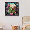 Cactus Flower Glass Painting-Paint by Numbers Acrylic Painting 40*40CM