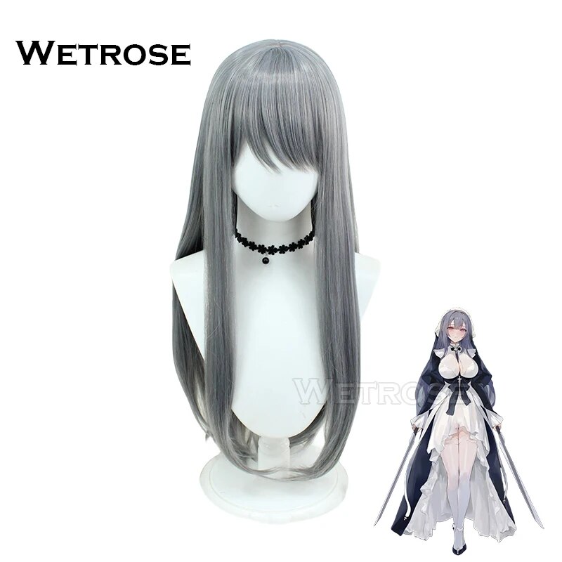 [Wetrose] In Stock Sexy Nun Cosplay Costume Sexy Lingrie Role-Playing Chowbie Authorized Battle Sister Angel Bride Wedding Dress Coswear Set Wig Halloween Cos OC
