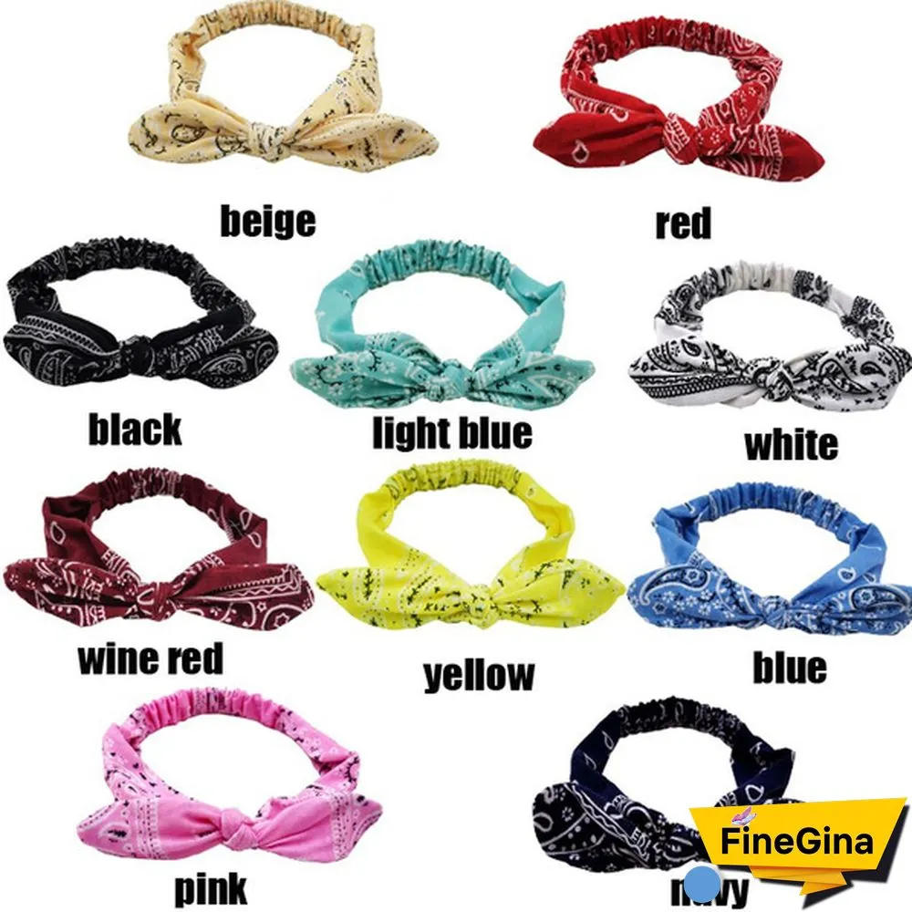 Bohemian Girls Hairband Hair Accessories Print Headbands Vintage Women Headband Cross Top Knot Elastic Hairband Soft Bandanas