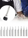 11 Pcs Soldering Iron Tips 900M Lead-Free Solder Iron Tip with Welding Sleeve