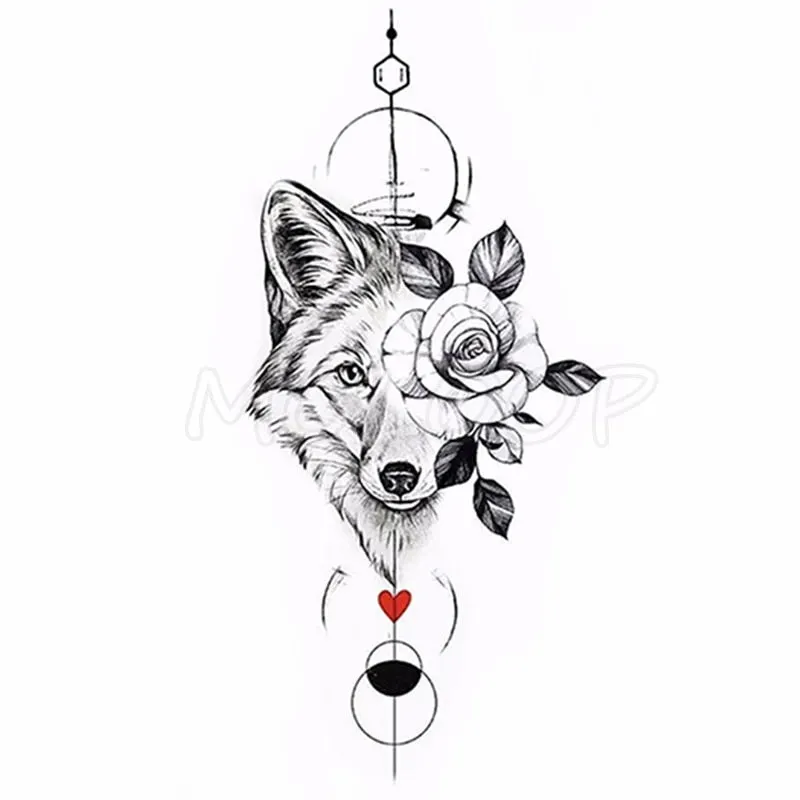 Tattoo Sticker Little Half Face Cat Element Small Animal Flower Water Transfer Temporary Fake Body Art Tatoo for Kid Girl Boy