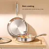 316 Stainless Steel Frying Pan With Lid Household Uncoated Cookware Non-Stick Even-Heating Flat Bottomed Skillet Suitable for Fried Egg Steak