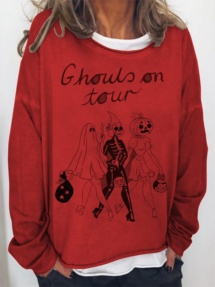 Women's Loose Halloween Art T-Shirt
